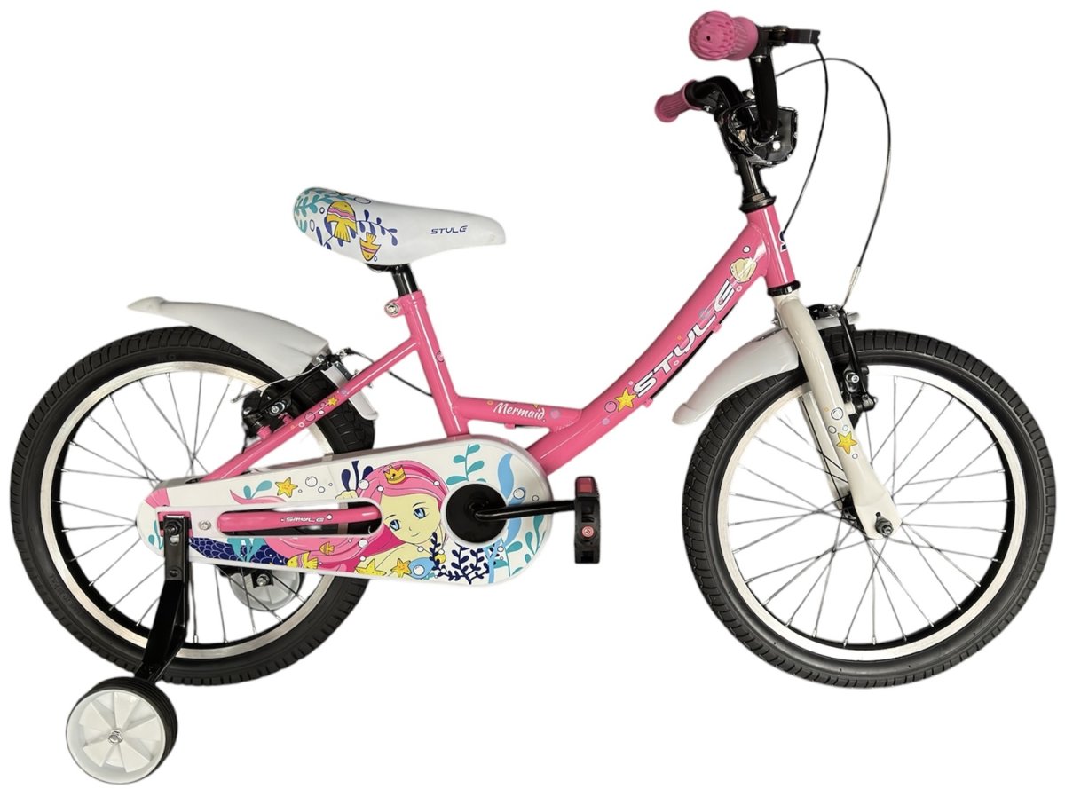 STYLE KINDERFIETS MERMAID 14" ROZE'N'WIT Roze
