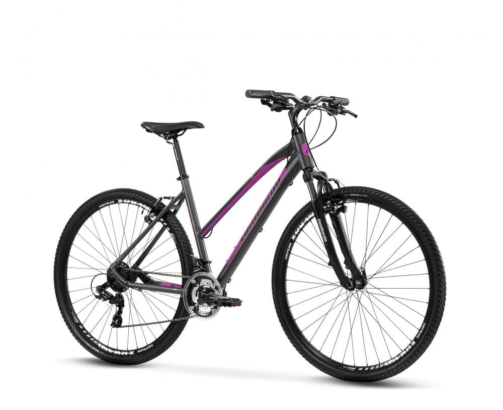LOMBARDO DAMES TREKKINGFIETS AMANTEA 100 28" DONNA FITNESS ANTHRACIET FUCHSIA MAT 2024 Antraciet Fuchsia