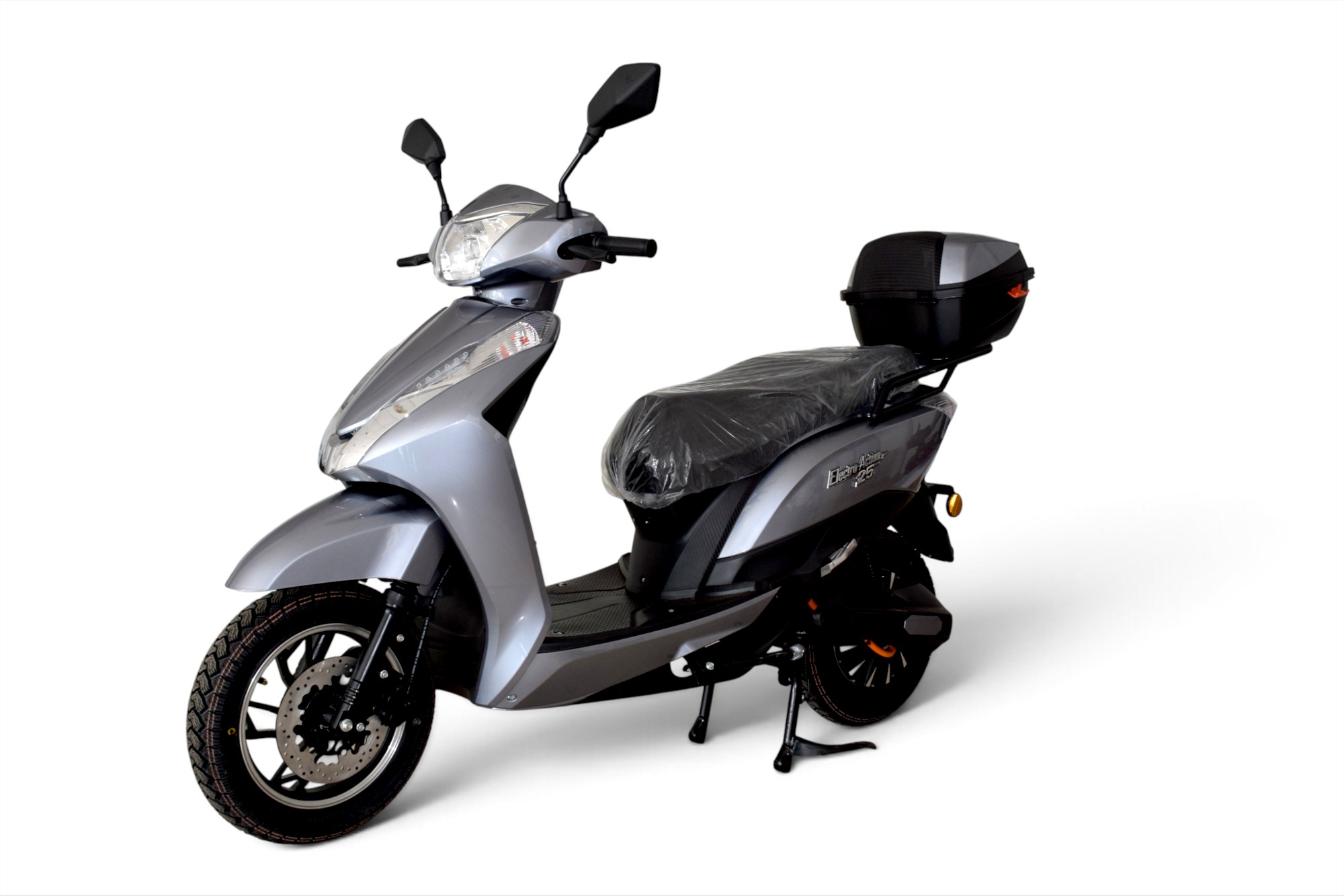 ELEKTRISCHE SCOOTER TWEEWIELER ZONDER RIJBEWIJS GRIJS ELECTRO-ACTION 25 PRO (MET LITHIUMBATTERIJ)