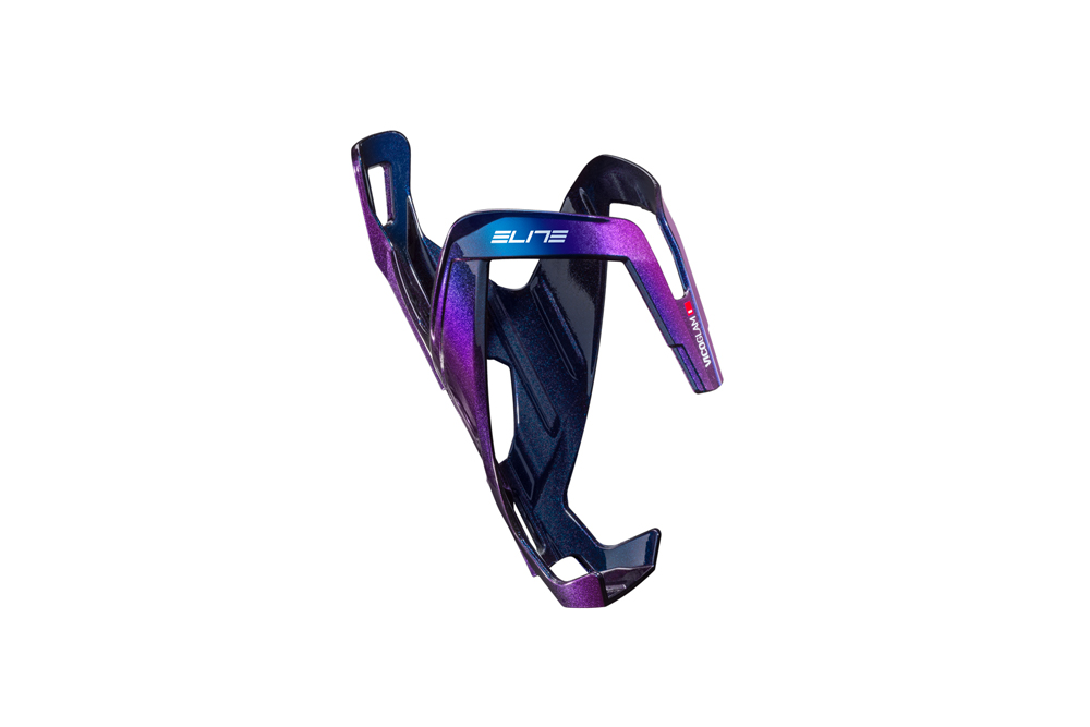 ELITE Bottle Cage Vico Glam Blue Metal Glossy White High End Polyamide