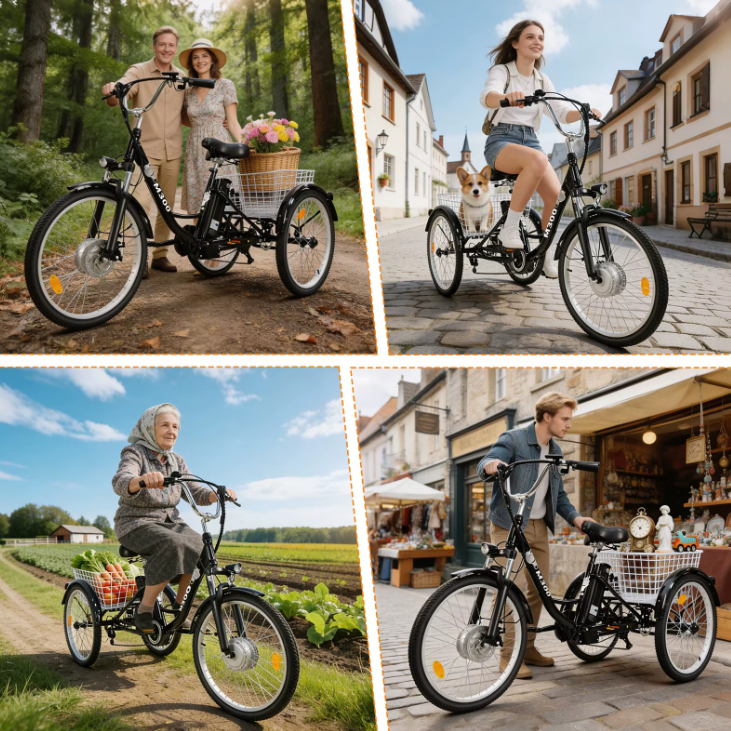 Tricycle electric bike M300 with basket