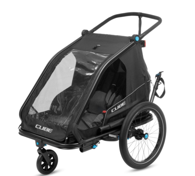 CUBE Kids Trailer Double CMPT – 2-Child Bike Trailer & Stroller