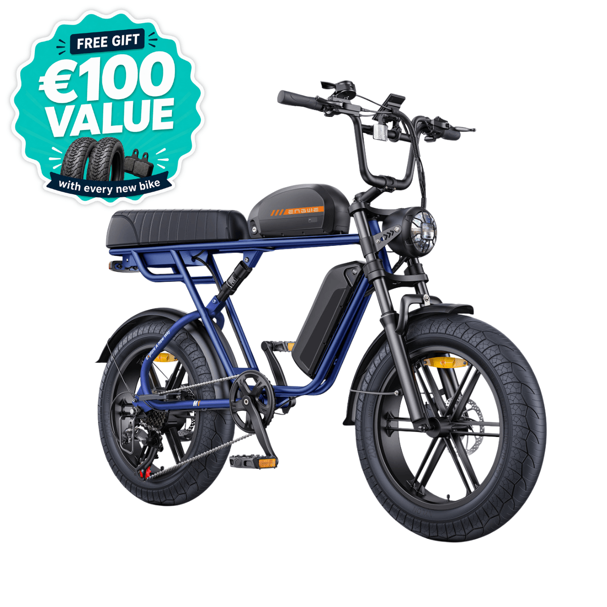 ENGWE M1 Moped Stile Bici Elettrica Fat Bike a Lunga Autonomia