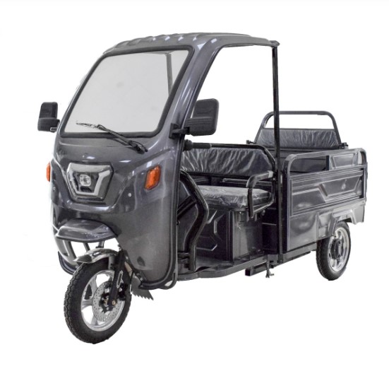 Electric Tricycle with Canopy - Roof Cargo Grey