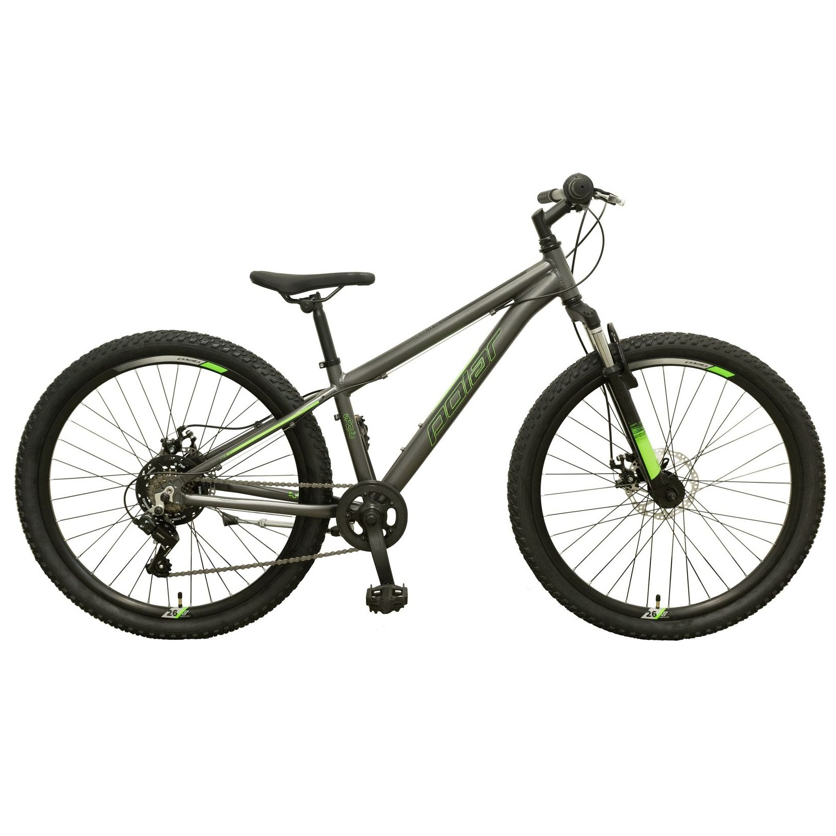 POLAR SONIC 240 FS SCHIJFALUMINIUM MTB FIETS 26” 7sp ANTRACIET P262A07262 2026