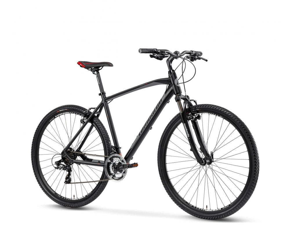 LOMBARDO AMANTEA 100 28" MEN'S FITNESS ALUMINIUM BLACK-GREY-RED MAT Black Grey Red