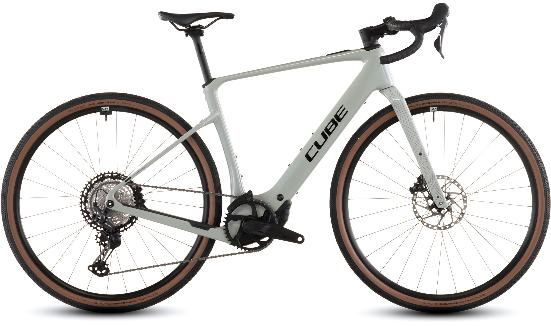 CUBE ELECTRIC ROAD BIKE NUROAD HYBRID C:62 RACE 400X REEDBEIGE'N'BLACK 2026 Grey