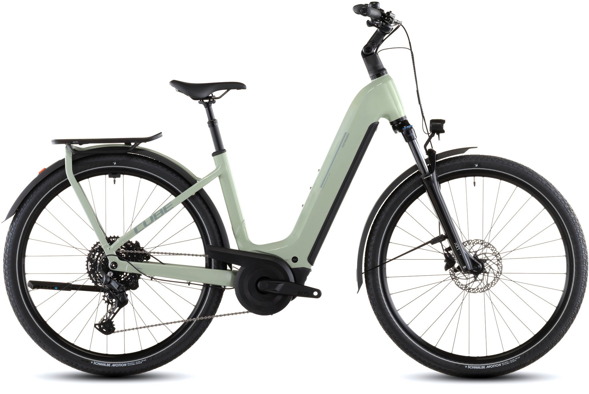 CUBE ELECTRIC BIKE KATHMANDU HYBRID ONE 800 28" EASY ENTRY PEA'N'GREEN 2026 Green