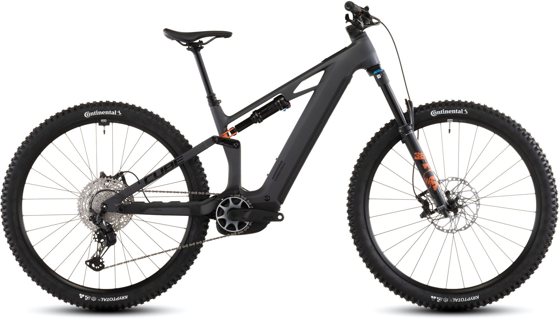 CUBE ELECTRIC FULL SUSPENSION BIKE STEREO HYBRID ONE44 HPC SLX 800 29" SLAPGREY'N'ORANGE 2026 Grey