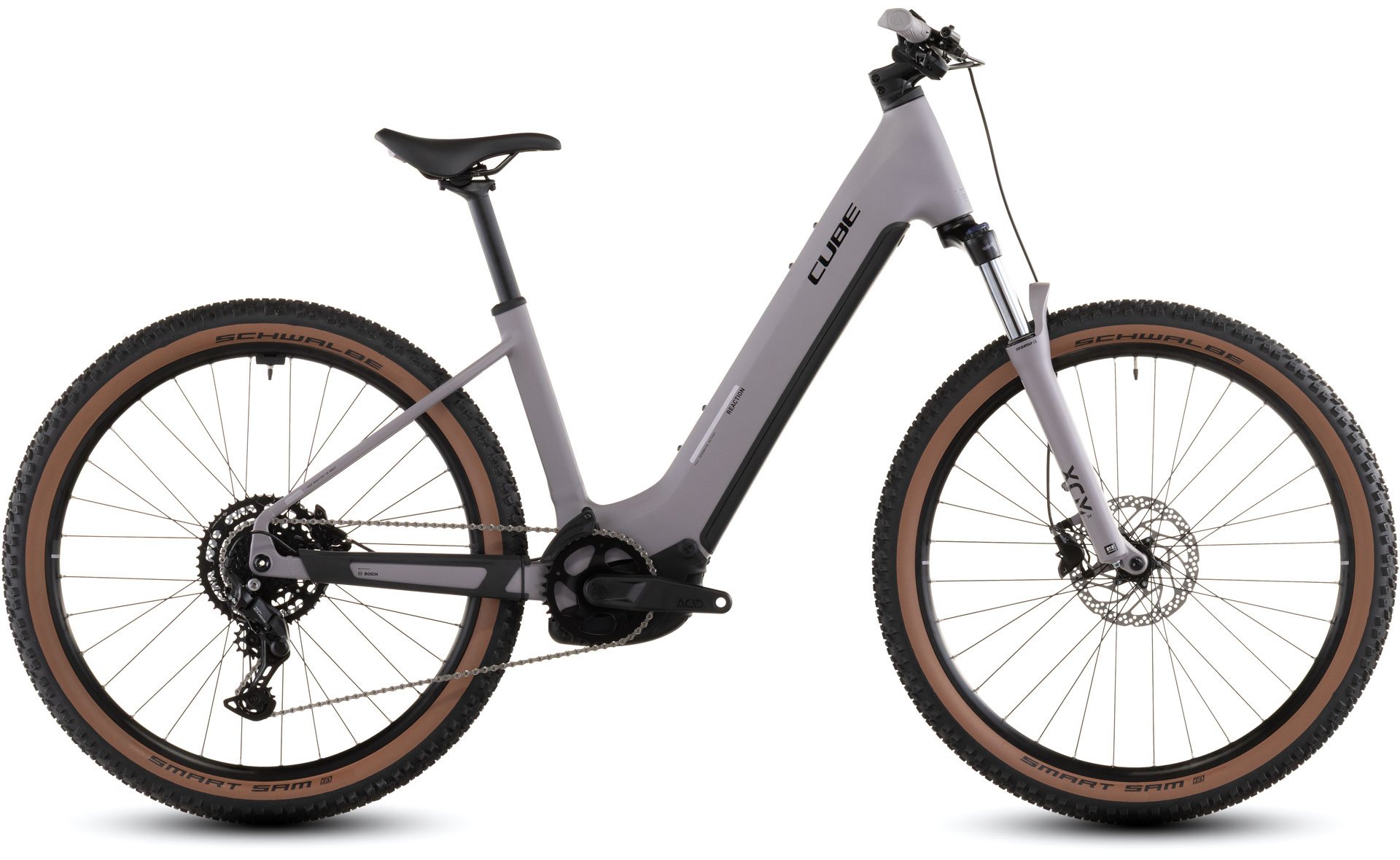 CUBE ELECTRIC MOUNTAIN BIKE REACTION HYBRID PERFORMANCE 600 EASY ENTRY 27.5" PLUMGREY'N'BLACK 2026 Grey Black
