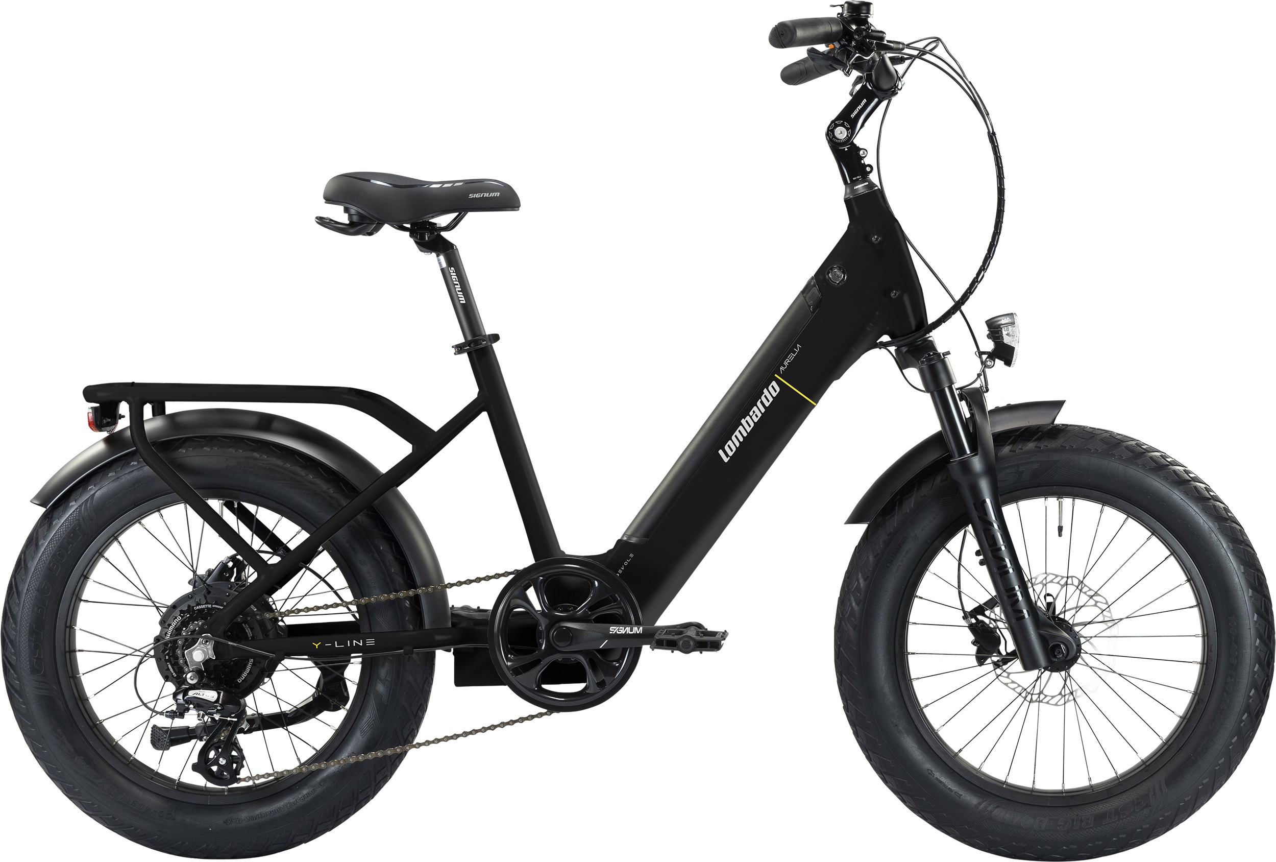 LOMBARDO ELECTRIC BIKE AURELIA AGEVOLE 20" BLACK OSSIDIANA WHITE MONROE GLOSSY Black