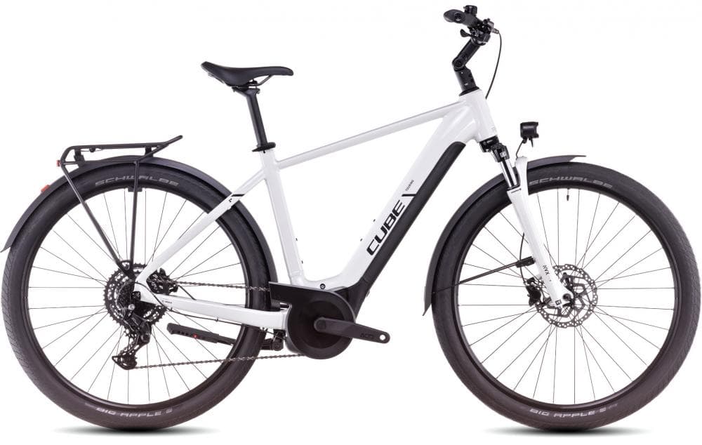 CUBE ELECTRIC BIKE TOURING HYBRID ONE 500 28" COTTON'N'GREY 2025 White Grey